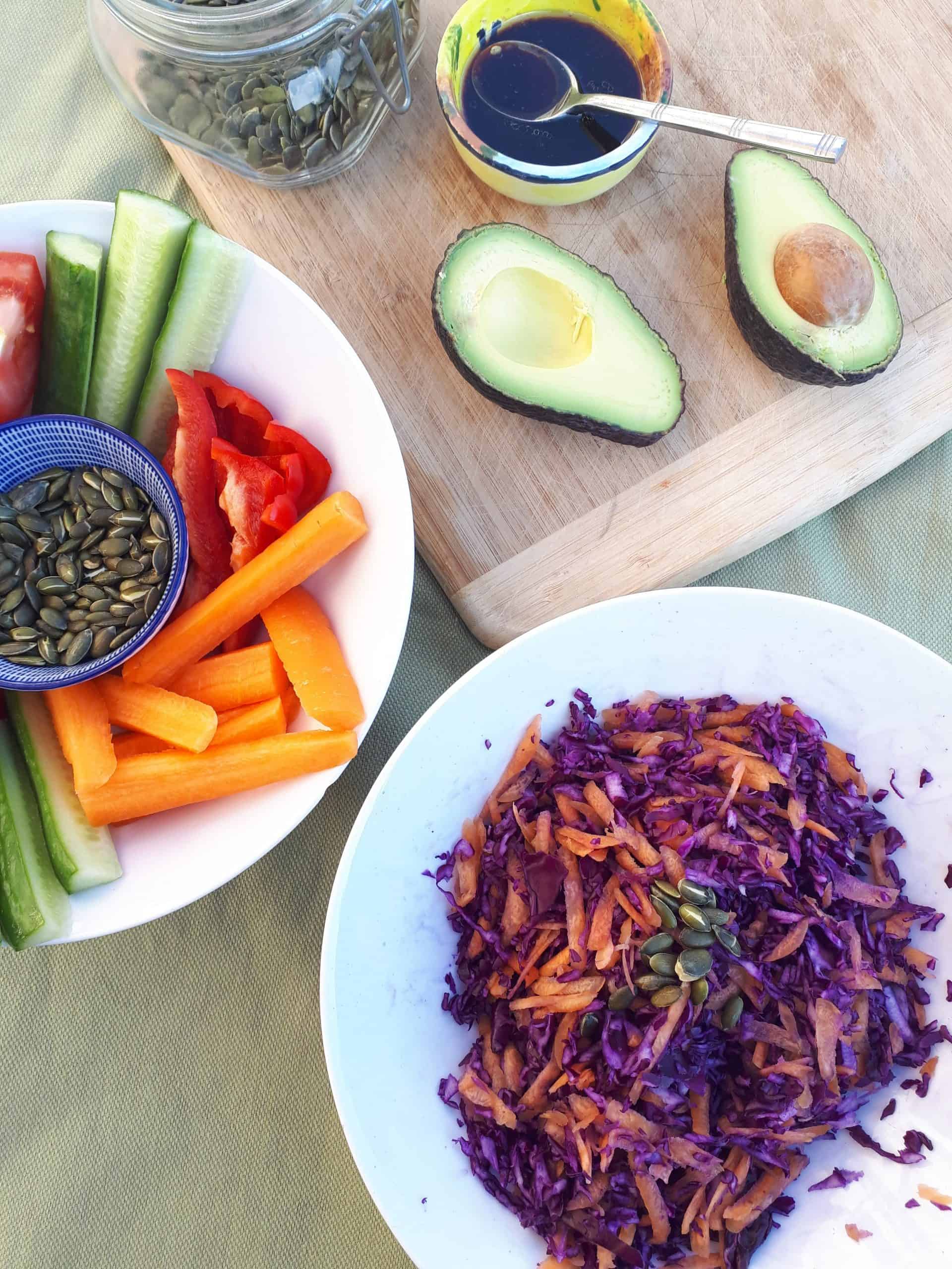 Chopped vegetables in a white dish - Goodness Me Nutrition